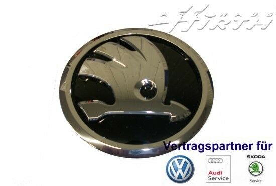 Original Skoda Yeti Logo 11cm selbstklebend Heckklappe schwarz chrom 5L0853621B