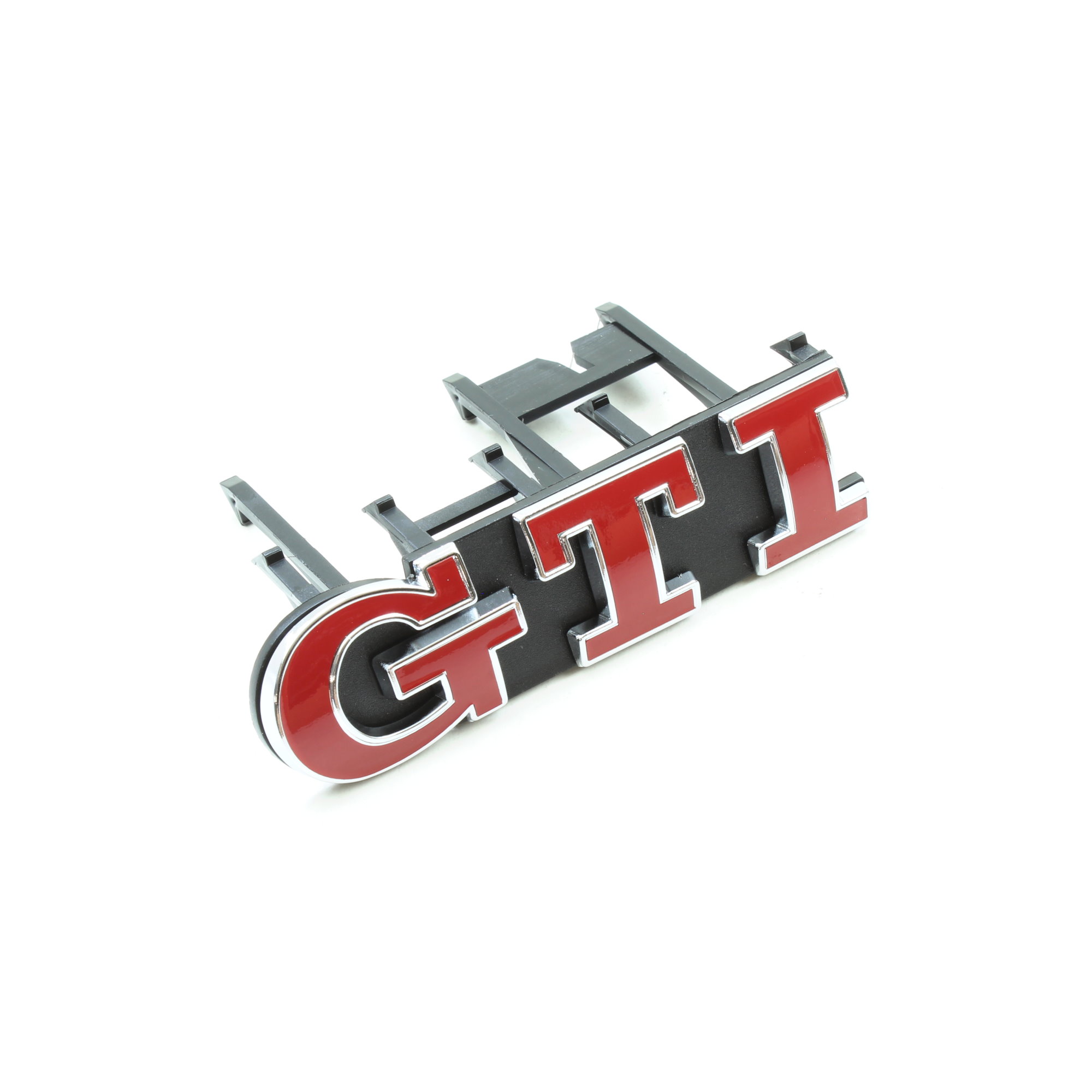 GTI Schriftzug Emblem chrom/rot 