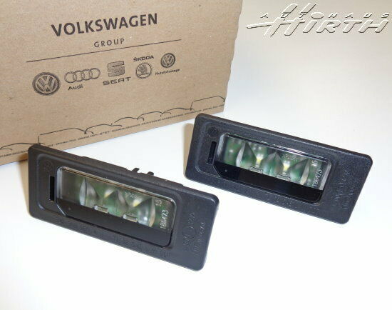 2 Stück LED Kennzeichenleuchte Leuchte Kennzeichen Original VW Skoda 3AF943021A