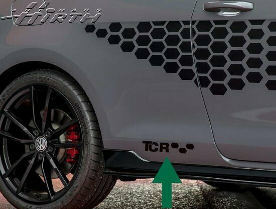 TCR Schriftzug Folie Schweller schwarz selbstklebend Original VW Golf VII 7 GTI