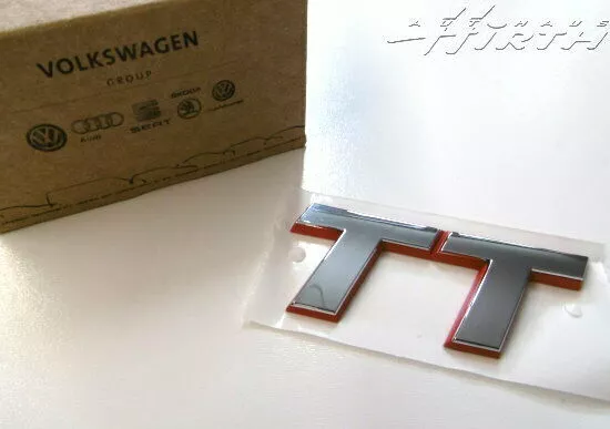TT Logo Schriftzug Emblem silber hinten 
